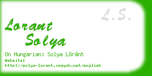 lorant solya business card