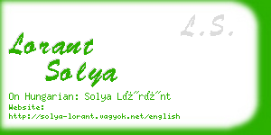 lorant solya business card